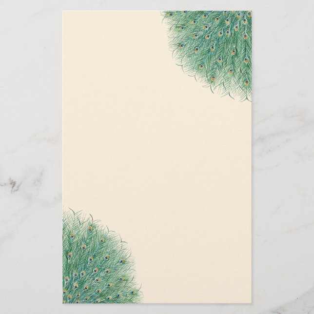 Papelería Plumas bonitas del pavo real (Anverso)