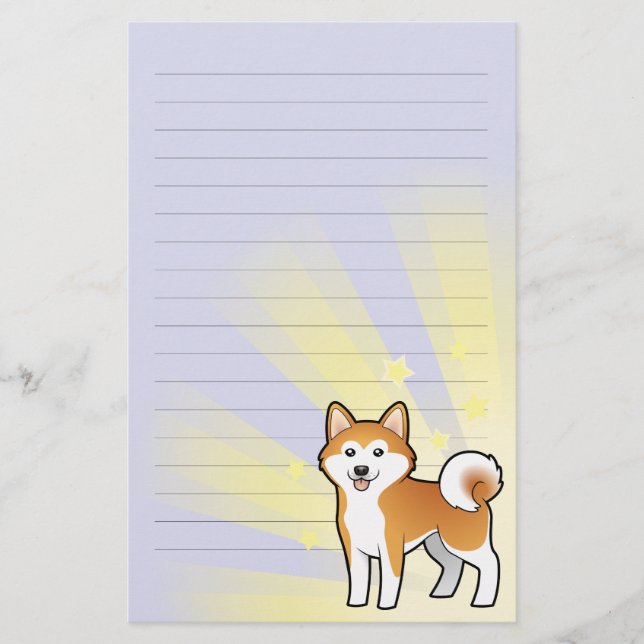 Papelería Poca estrella Akita Inu/Shiba Inu (Anverso)