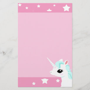 Papelería Poca melena azul del unicornio inmóvil