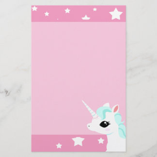 Papelería Poca melena azul del unicornio inmóvil
