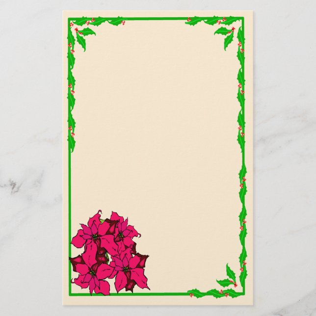 Papelería Poinsettia Stationery (Anverso)