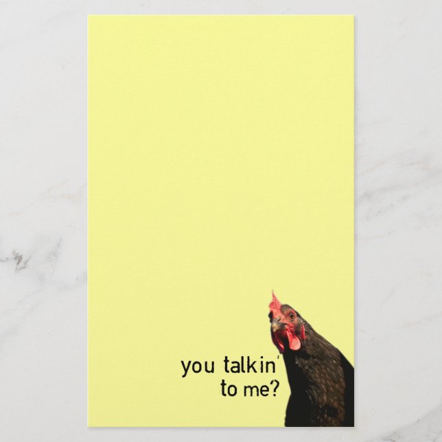 Papelería ¿Pollo divertido de la actitud - usted talkin a (Anverso)