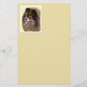 Papelería Pomeranian negro y moreno que pinta arte original