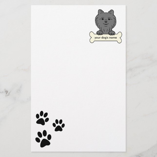 Papelería Pomeranian personalizado (Anverso)