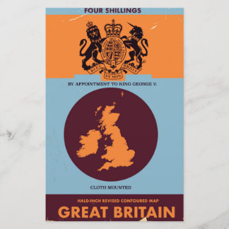 Papelería Portada de libro de mapas antiguos de Gran Bretaña