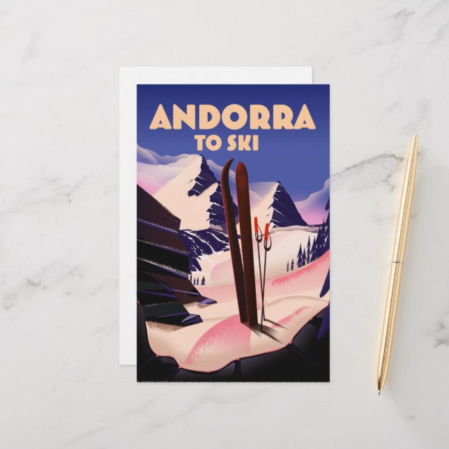 Papelería Poster de esquí de Andorra. (Anverso/Reverso In Situ)