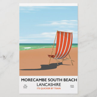 Papelería Póster de la costa de Morecambe South Beach Lancas