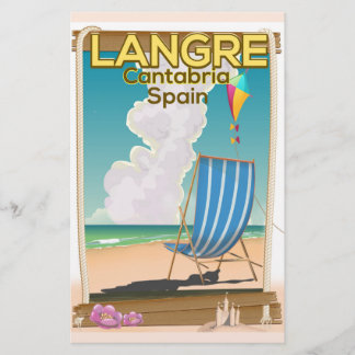 Papelería Póster de la playa Langre, Cantabria España