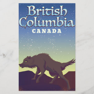 Papelería Poster de Lobo Salvaje de Canadá en Columbia Britá