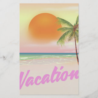 Papelería Póster de playa de vacaciones vintage de los 80