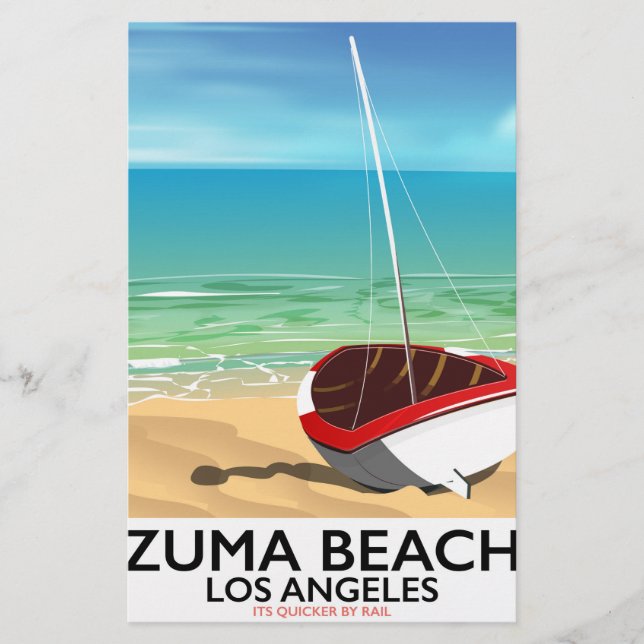 Papelería Poster de playa del Zuma Beach LA Rail (Anverso)