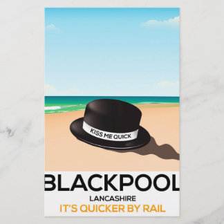 Papelería Póster de tren de viaje de Blackpool sombrero "kis