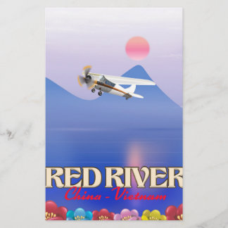 Papelería Póster de vacaciones del río rojo Camboya