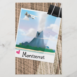 Papelería Póster de vacaciones del Volcán Montserrat.