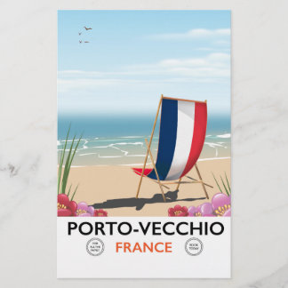 Papelería Póster de viaje a la playa de Porto-Vecchio, Franc