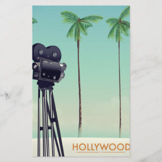 Papelería Póster de viaje con cámara vintage de Hollywood