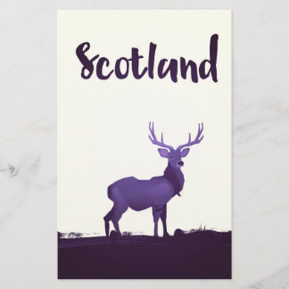 Papelería Póster de viaje de ciervo de Escocia de las Highla