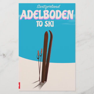 Papelería Póster de viaje de esquí Adelboden Suiza