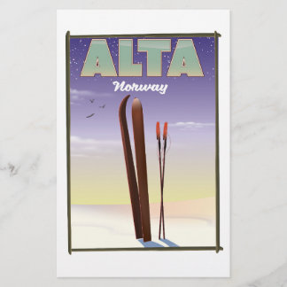 Papelería Póster de viaje de esquí de ALTA Noruega
