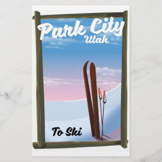 Papelería Póster de viaje de esquí de Park City Utah