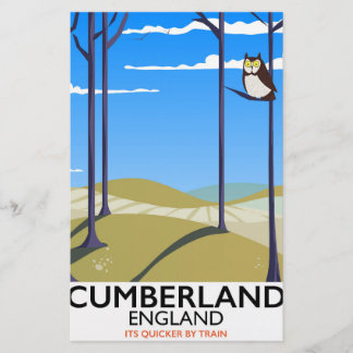 Papelería Póster de viaje de estilo vintage de Cumberland, I