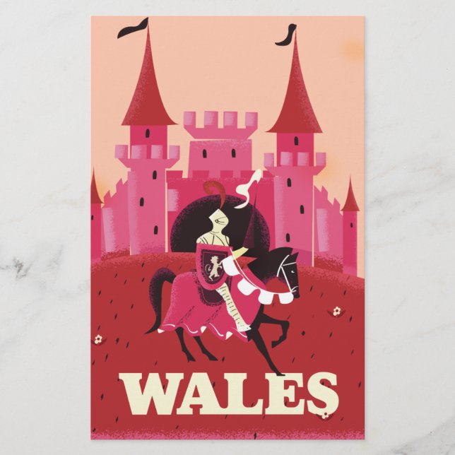 Papelería Póster de viaje de Gales. (Anverso)