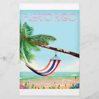Papelería Póster de viaje de hamaca en Puerto Rico