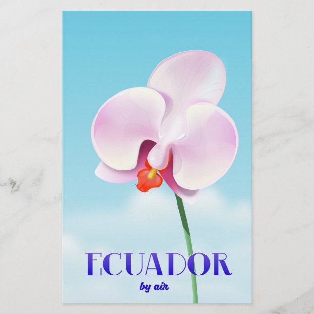 Papelería Póster de viaje de orquídea de Ecuador (Anverso)