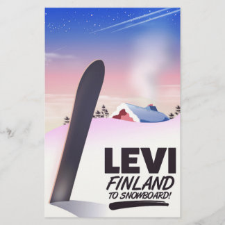 Papelería Póster de viaje de snowboarding en Levi Finlandia