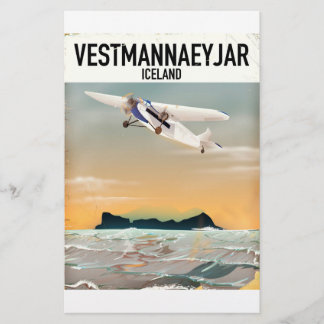 Papelería Póster de viaje de Vestmannaeyjar Islandia.