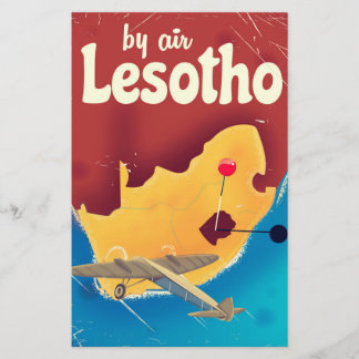 Papelería Póster de viaje de vuelo vintage de Lesoto