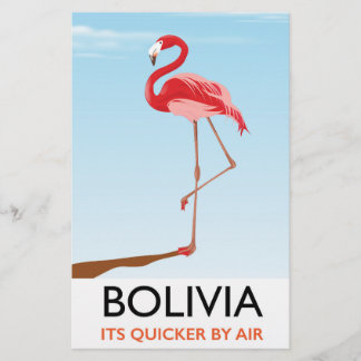 Papelería Póster de viaje del flamenco de Bolivia