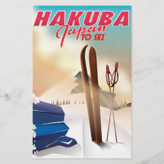 Papelería Póster de viaje japonés de Hakuba.