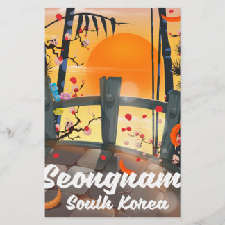 Papelería Póster de viaje Seongnam Corea del Sur