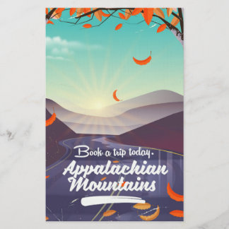 Papelería Póster de viaje vintage de las Montañas Apalaches