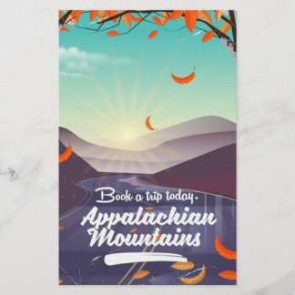 Papelería Póster de viaje vintage de las Montañas Apalaches