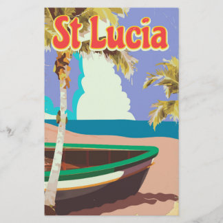 Papelería Póster de viaje vintage de playa de Santa Lucía