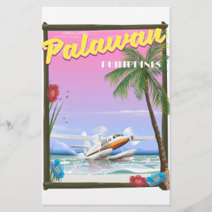 Papelería Póster de vuelo a Palawan Filipinas