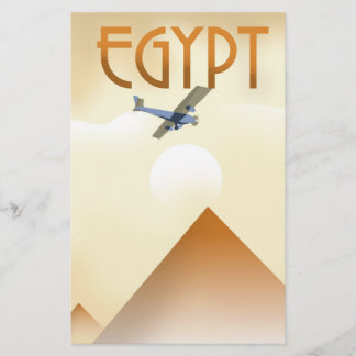Papelería Póster de vuelo de estilo vintage de Egipto