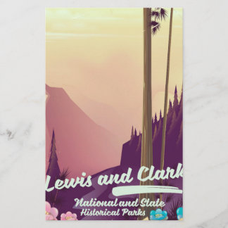 Papelería Póster del parque nacional y estatal Lewis y Clark