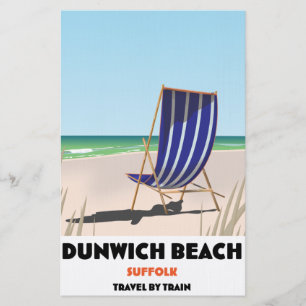 Papelería Poster del tren de época Dunwch Beach Suffolk
