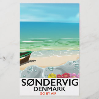 Papelería Poster del viaje de la playa de Søndervig