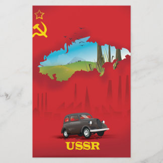Papelería Póster ilustrado del mapa de la URSS