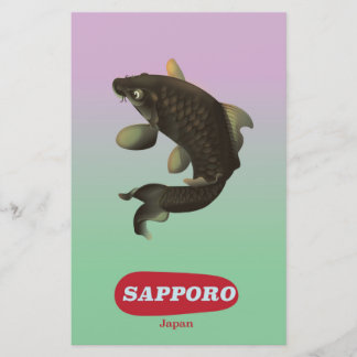 Papelería Póster turístico de estilo vintage de Sapporo Japó