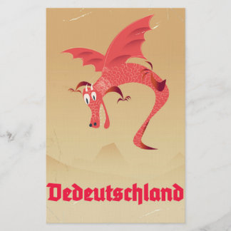 Papelería Póster vintage de dragón volador de Deutschland
