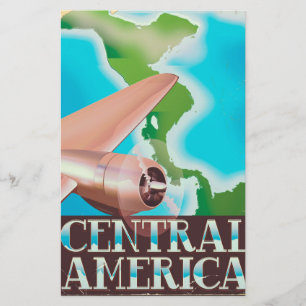 Papelería Póster vintage de vuelo de América Central