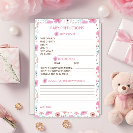 Papelería Predicciones y consejos para bebés con flores rosa