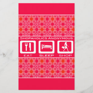 Papelería Premio Pink Funny Shopaholic Eat Sleep Shop