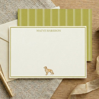 Papelería Preppy Chartreuse Raya Retriever Dorado