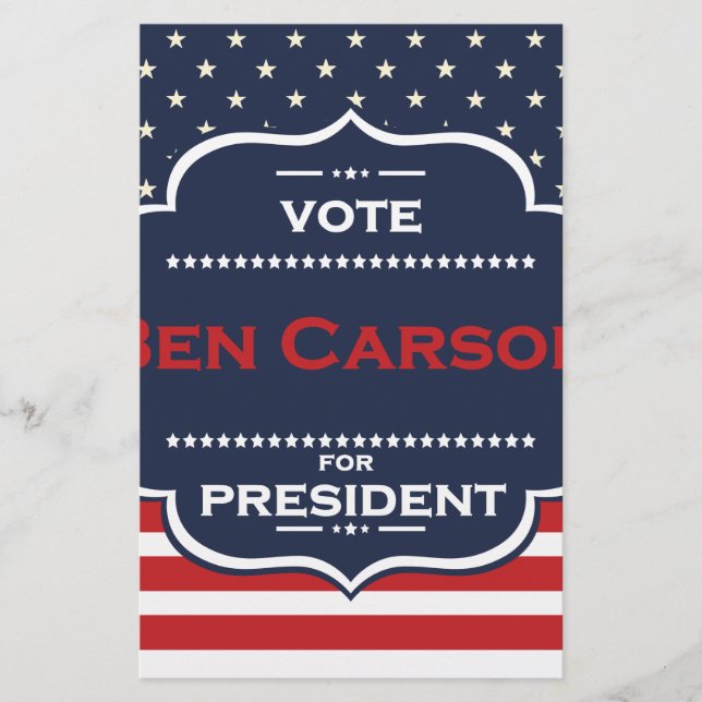 Papelería presidente de ben carson (Anverso)